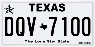 TX license plate DQV7100
