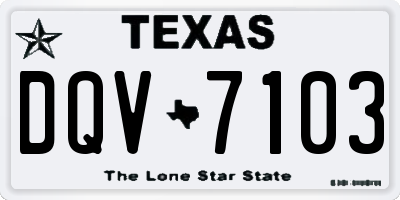 TX license plate DQV7103