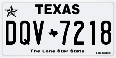 TX license plate DQV7218
