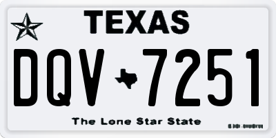 TX license plate DQV7251