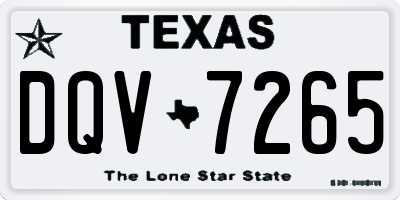 TX license plate DQV7265