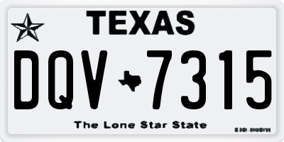 TX license plate DQV7315