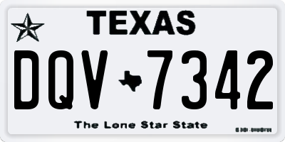 TX license plate DQV7342