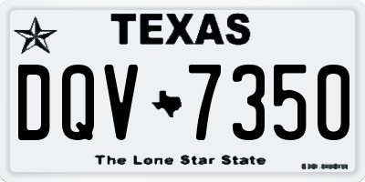 TX license plate DQV7350