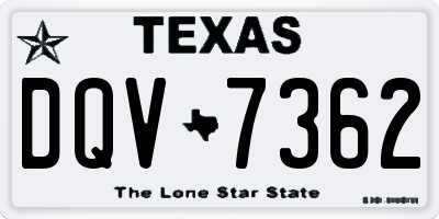 TX license plate DQV7362