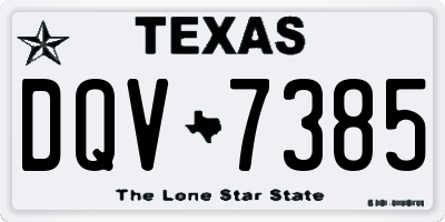 TX license plate DQV7385