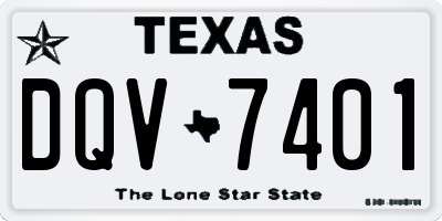 TX license plate DQV7401