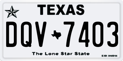 TX license plate DQV7403