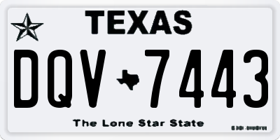 TX license plate DQV7443