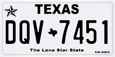 TX license plate DQV7451