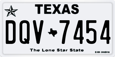 TX license plate DQV7454