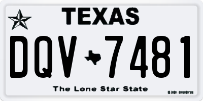 TX license plate DQV7481