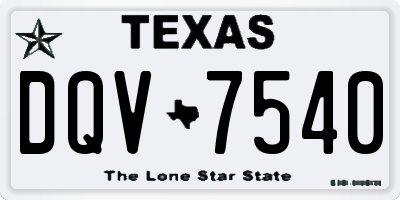 TX license plate DQV7540