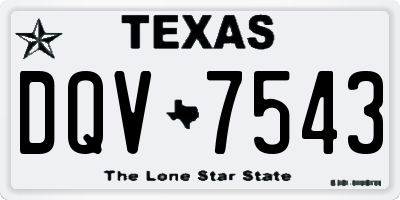 TX license plate DQV7543