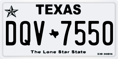 TX license plate DQV7550