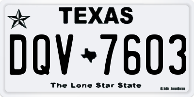 TX license plate DQV7603