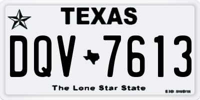 TX license plate DQV7613