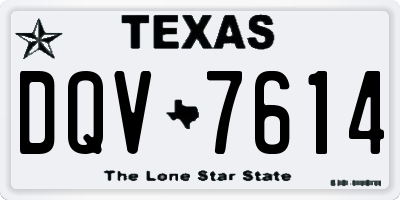 TX license plate DQV7614