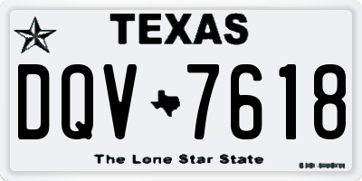 TX license plate DQV7618