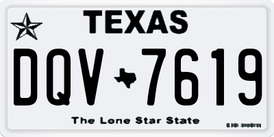 TX license plate DQV7619