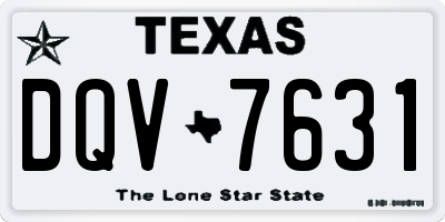 TX license plate DQV7631
