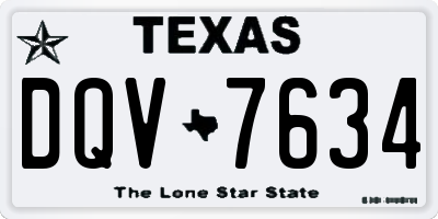 TX license plate DQV7634