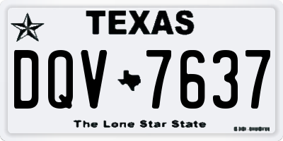 TX license plate DQV7637