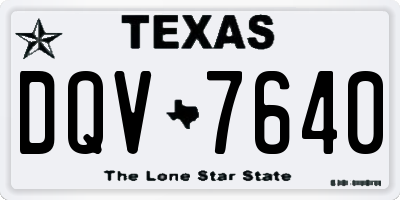 TX license plate DQV7640