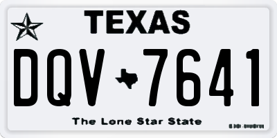 TX license plate DQV7641