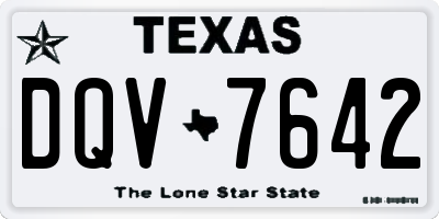 TX license plate DQV7642