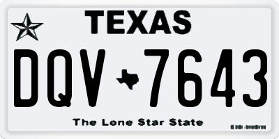 TX license plate DQV7643