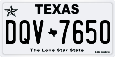 TX license plate DQV7650