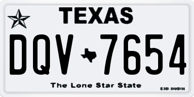 TX license plate DQV7654