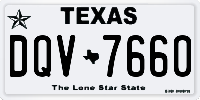 TX license plate DQV7660