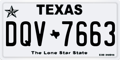 TX license plate DQV7663