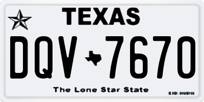 TX license plate DQV7670