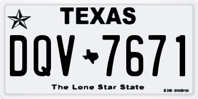 TX license plate DQV7671