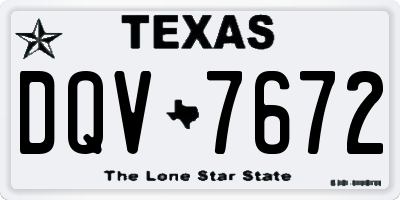 TX license plate DQV7672
