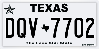 TX license plate DQV7702