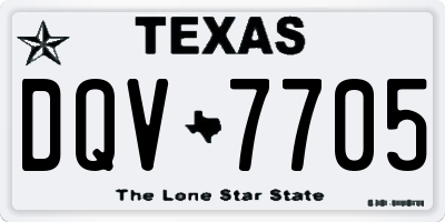 TX license plate DQV7705