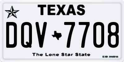 TX license plate DQV7708
