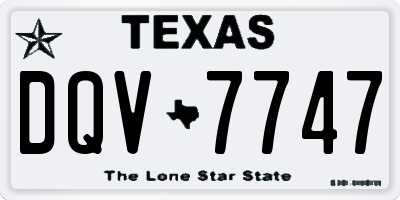 TX license plate DQV7747