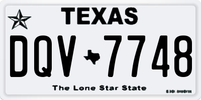 TX license plate DQV7748