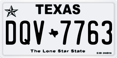 TX license plate DQV7763