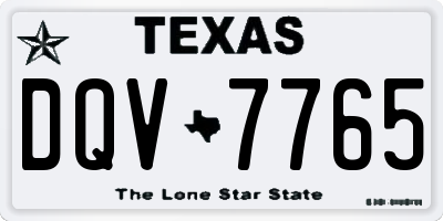 TX license plate DQV7765