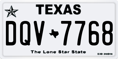 TX license plate DQV7768