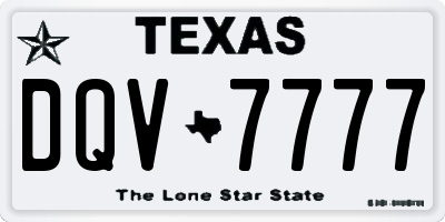 TX license plate DQV7777