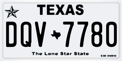 TX license plate DQV7780