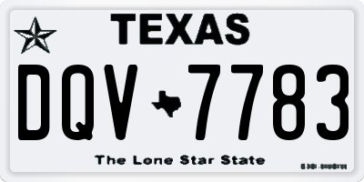 TX license plate DQV7783