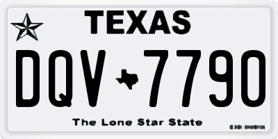 TX license plate DQV7790